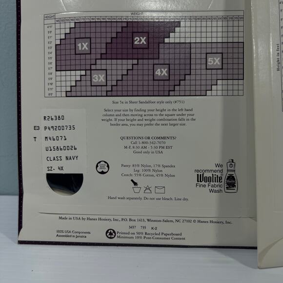 Hanes Fitting Pretty 3 Pair Queensize Size 4X Plus Pantyhose 770 Shapers - Picture 7 of 7